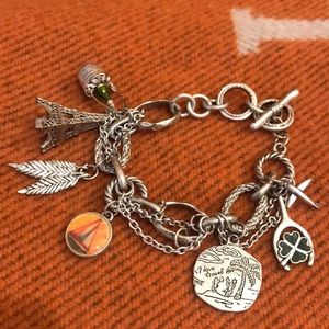 Whimsy Travel Charm Bracelet Wanderlust Statement Gift Adjustable 6.5–7.5"